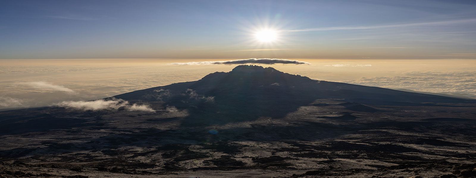 Sunrise above the clouds on Mount Kilimanjaro